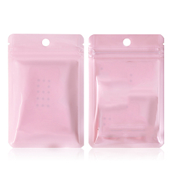 Бледно-Розовый Сумка из майлара с прозрачным окошком из композитного материала и застежкой-молнией, Стойкий к запаху повторно закрывающийся для упаковки мешочка для вечеринок, пищевой блеск для губ, ювелирные изделия для хранения, прямоугольные, розовый жемчуг, 12x8 см, 100 шт / комплект
