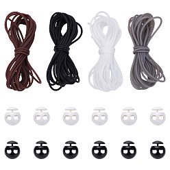 (52) Непрозрачная лаванда 12м 4 цвета полые трубы ПВХ трубчатый шнур из синтетического каучука, с 24шт 2цветами помпон шнур замки, разноцветные, 2 мм, отверстие : 1 мм, 3 м / цвет