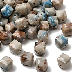 Античный Белый Непрозрачные акриловые бусины, имитирующие драгоценные камни, граненый стол, вырезанный куб, старинный белый, 11.5~12x11.5~12x13 мм, отверстие : 1.8 мм, Около 400 шт / 500 г