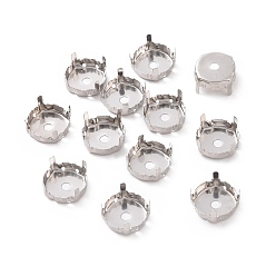 Нержавеющая Сталь Цвет Не тускнеет 201 оправа для страз из нержавеющей стали, для ss60 горный хрусталь в форме ромба, плоско-круглые, цвет нержавеющей стали, 15x7 мм, лоток : 14 мм