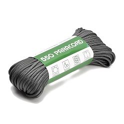 Gray 550 Paracord Polyester Parachute Cord, 7 Strand Core Cord, Round, Gray, 4mm, about 33.90 Yards(31m)/Bundle