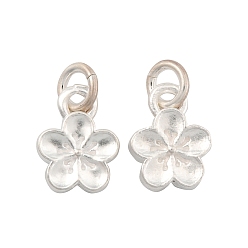 Цветок Изящные серебряные подвески с соединительными кольцами, серебряный цвет гальваническим, цветок, 10.5x8x3.5 мм, отверстие : 3 мм