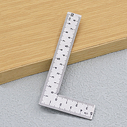 Нержавеющая Сталь Цвет Прецизионный угольник из нержавеющей стали, с магнитным, инженерный столярный угольник, l-образный, цвет нержавеющей стали, 10.2x5.2x0.18 см