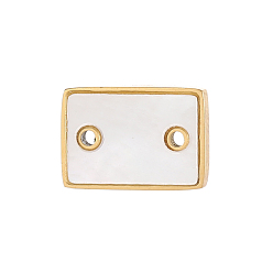 Морская Ракушка 304 нержавеющая сталь с подвесками из ракушек, прямоугольные, реальный 14 k позолоченный, ионное покрытие (ip), цвет морской раковины, 7x10 мм