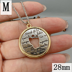 Angel & Fairy Латунные ожерелья с подвесками в виде медалей, платиной и золотом, ангел и фея, 23.62 дюйм (60 см), Кулон : 28 мм