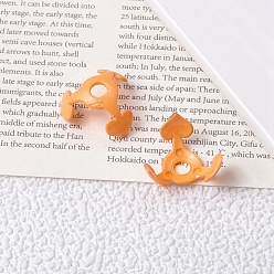 Sandy Brown Spray Painted Acrylic Beads Caps, 3 Petals, Sandy Brown, 16x8mm