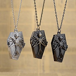 (52) Непрозрачная лаванда Ретро сплава черепа карманные часы кулон, кварцевые часы, с железной цепью и когтя омара застежками, разноцветные, 30.7 дюйм, голова часов : 54x36x13 мм