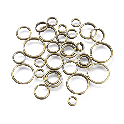 Античная Бронза Железные разрезные кольца, кольца с двойной петлей, античная бронза, 4~10x1.4 мм, внутренний диаметр: 3.3~8.6 мм, Около 5316 шт / 500 г