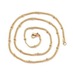 Golden 304 Stainless Steel Mesh Necklaces, with Lobster Claw Clasps, Golden, 19.6 inch(50cm), 2mm