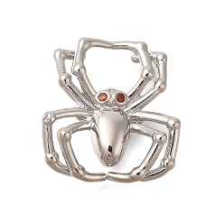 Платина Стойка металлическая латунная микропрофилированная кубическая циркония подвески, без свинца и без кадмия, долговечный, паук, платина, 20.5x20x4 мм, отверстие : 8x6.5 мм