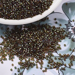 (DB1741) Оливковый с Апельсинной Подкладкой AB Бусины miyuki delica, цилиндр, японский бисер, 11/0, (дБ 1741) оливковое, 1.3x1.6 мм, отверстия: 0.8 мм, около 10000 шт / мешок, 50 г / мешок