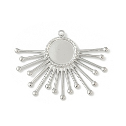 Нержавеющая Сталь Цвет 304 Настройки кабошон из нержавеющей стали кулон, очарование солнца, цвет нержавеющей стали, лоток : 11 мм, 31x40x2 мм, отверстие : 1.8 мм