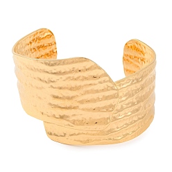 Лист 304 женские браслеты с открытыми манжетами из нержавеющей стали, реальный 18 k позолоченный, лист, внутренний диаметр: 2-1/4 дюйм (5.7 см), 39 мм