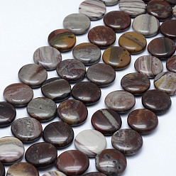 Picasso Jasper Natural Polychrome Jasper/Picasso Stone/Picasso Jasper Beads Strands, Flat Round, 20~20.5x6~7mm, Hole: 1mm, about 20pcs/strand, 15.7(40cm)