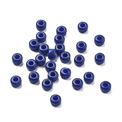 Темно-Синий Непрозрачные акриловые бусины, плоско-круглые, темно-синий, 6x4.5 мм, отверстие : 2.5 мм