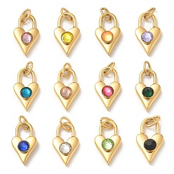 (52) Непрозрачная лаванда Ионное покрытие (IP) 304 нержавеющая сталь с подвесками из стразов, с целью перехода в кольце, реальный 14 k позолоченный, очарование замка сердца, разноцветные, 20x11.5x6 мм, отверстие : 5x3 мм