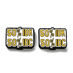 (932FM) Темно-синий аква-матовый с подкладкой Word 50% idk 50% idc пищевые экологически чистые силиконовые фокусные бусины, изготовление ожерелий diy, темно-золотистые, 24x30.5x7.5 мм, отверстие : 2.5 мм