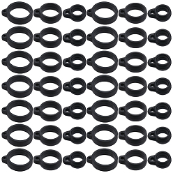 Черный 66шт 3 стиль силиконовый кулон, для изготовления электронных стилусов и зажигалок, кольцо, чёрные, 16~29x12~24.5x6~7 мм, отверстие : 3 мм, внутренний диаметр: 8~20.5 мм, 22 шт / стиль