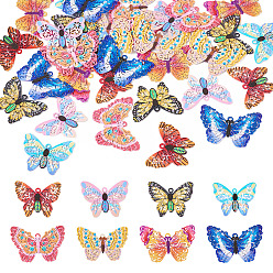 (52) Непрозрачная лаванда 32шт 8 стили окрашены распылением 430 филигранные подвески из нержавеющей стали, очарование бабочки, разноцветные, 16~17x20~25x0.5 мм, отверстие : 1 мм, 4 шт / стиль