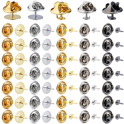 (52) Непрозрачная лаванда 90 шт. 3 цвета латунные задние части значков для лацканов пустые булавки, булавка для галстука, фурнитура для броши, с 90шт. 3 цветами латунной булавки-бабочки на лацкане и латунной основой для броши, разноцветные, 8x4.5 мм