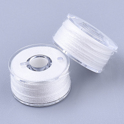 White 402 Polyester Sewing Thread, Plastic Bobbins and Clear Box, White, 0.1mm, 50m/roll, 25rolls/box