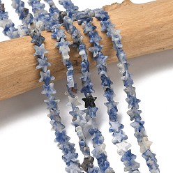 (306FM) Жонкиль матовый с лаймовой подкладкой Натуральное синее пятно нитки из бисера яшмы, звезда, 6x6x2 мм, отверстие : 0.7 мм, около 72 шт / нитка, 14.96'' (38 см)