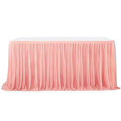 Pink Юбка для стола из полиэстера, для праздничных украшений, аксессуары для вечеринок для вечеринок, розовые, 1830x770 мм