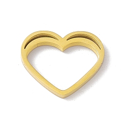 Golden 304 Stainless Steel Linking Rings, Mirror Finish, Double Heart, Golden, 11.5x14x1.3mm