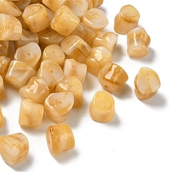 (932FM) Темно-синий аква-матовый с подкладкой Акриловые шарики Gemstone имитация, самородки, два тона, темно-золотистые, 16x20x17~17.5 мм, отверстие : 2.5 мм, Около 125 шт / 500 г