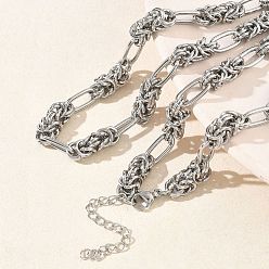 Нержавеющая Сталь Цвет 6мм 304 Византийская цепочка из нержавеющей стали для женщин, без потускнения, цвет нержавеющей стали, 17.32 дюйм (44 см)