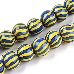 Желтый Непальские бусины лэмпворк ручной работы, круглые, желтые, 18~22x17~19 мм, отверстие : 2.5~5.5 мм, около 35~36 шт / нитка, 25.79~26.38 дюйм (65.5~67 см)