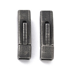 Античное Серебро Штыковые застежками из нержавеющей стали, изогнутая трубка, плоское отверстие, античное серебро, 304 мм, отверстия : 31.5x8x10 mm и 5x5.5 мм