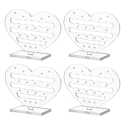 Clear Acrylic Earring Display Frame, Heart, Clear, 1-1/8x3-3/8x2-5/8 inch(2.85x8.6x6.65cm)