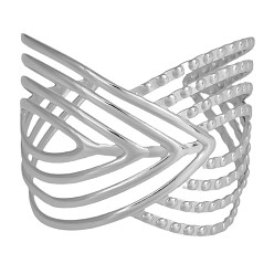 Нержавеющая Сталь Цвет 304 женские браслеты-манжеты из нержавеющей стали, выдолбить, цвет нержавеющей стали, внутренний диаметр: 2-3/8 дюйм (5.9 см)