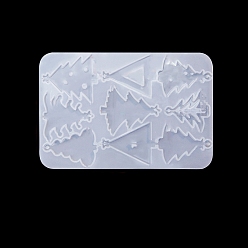 Christmas Tree DIY Christmas Theme Pendant Silicone Molds, Resin Casting Molds, Christmas Tree, 81x125x5mm