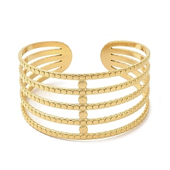 Настоящее золото 18K Ионное покрытие (ip) 304 браслеты из нержавеющей стали, полые браслеты на манжетах для женщин, реальный 18 k позолоченный, внутренний диаметр: 2-1/8 дюйм (5.4 см)