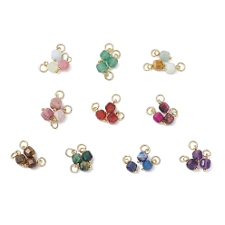 Золотой 100 шт. 10 стили подвески-кубики из натурального камня, с 304 кольцами из нержавеющей стали, смешанные окрашенные и неокрашенные, золотые, 9.5~10x5~5.5x5 мм, отверстие : 3.5 мм, 10 шт / стиль