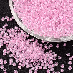 Fuchsia 12/0 Glass Seed Beads, Inside Colors, Fuchsia, 2mm, about 30000pcs/pound