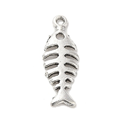 Fish Tibetischer stil Aluminium Anhänger & Charms, Fisch, 26.5x9.5x2 mm, Bohrung: 2 mm