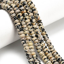 Далматинских Джаспер Природные яшмы далматин бисер нитей, рондель, 4x2 мм, отверстие : 0.9 мм, около 160~162 шт / нитка, 14.96~15.16 дюйм (38~38.5 см)
