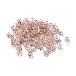 Dark Salmon 6/0 Transparent Glass Seed Beads, Round Hole, Rondelle, Dark Salmon, 4~4.5x3~4mm, Hole: 0.8~1.5mm