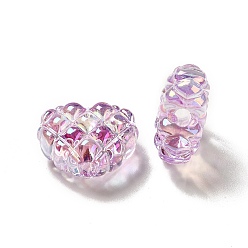 Violet Transparent Acrylic Beads, Heart, Violet, 17.2~17.4x20~20.4x9.6mm, Hole: 3~3.2mm