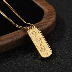 Number 304 ожерелья с прямоугольными цифрами из нержавеющей стали, реальный 18 k позолоченный, число 7, 16.14 дюйм (41 см)