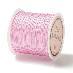 Pink 50 Yards Nylon Chinese Knot Cord, Nylon Jewelry Cord for Jewelry Making, Pink, 0.8mm