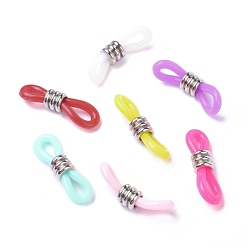 (52) Непрозрачная лаванда Держатели для очков, резиновые петли, с 304 фурнитурой из нержавеющей стали, цвет нержавеющей стали, разноцветные, 21x5 мм