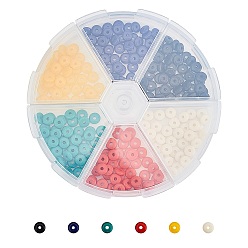 Mixed Color Imitation Amber Resin Heishi Beads, Disc/Flat Round, Mixed Color, 6x2mm, Hole: 1.5mm, 300pcs/box