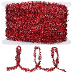 (123L) Белый крем непрозрачный блеск 25 ярдов полиэстеровой филигранной блестящей мишуры, подвесная гирлянда, на Рождество / свадьба / украшение дня рождения, огнеупорный кирпич, 15 мм