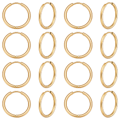 Золотой 8 парное ионное покрытие (IP) 304 серьги-кольца из нержавеющей стали, гипоаллергенные серьги, с 316 хирургическими штифтами из нержавеющей стали, золотые, 12 датчик, 20x2 мм