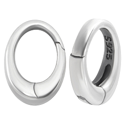 Античное Серебро 2 шт. 925 Кольца с пружинным затвором из стерлингового серебра, овальные, античное серебро, 9x6x2 мм, внутренний диаметр: 5x4 мм