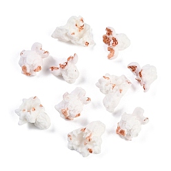 Белый Непрозрачная смола декодирует кабошоны, попкорн, белые, 15~28x18~21x11~13 мм